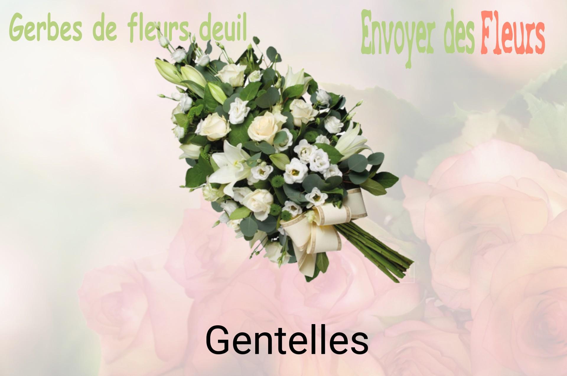 Gerbe de fleurs de deuil livrée à Gentelles